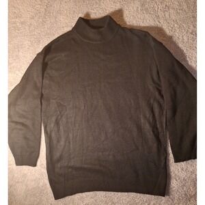 DELF Black Mock Neck Sweater 3XL Pullover Plus Size Made in Korea Cozy Fall Work